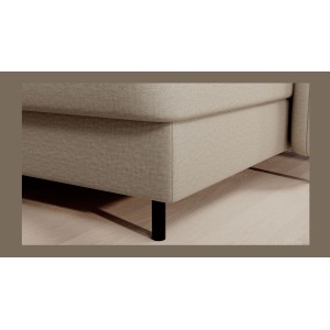 Canapé d’angle convertible BERTHO 306 cm beige – Angle droit avec coffre 