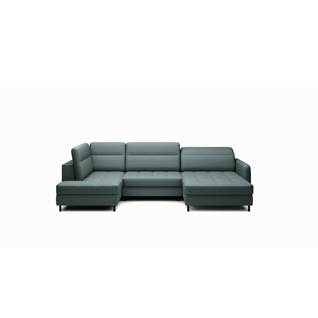 Canapé d’angle convertible BERTHO 306 cm vert foncé – Angle droit avec coffre 