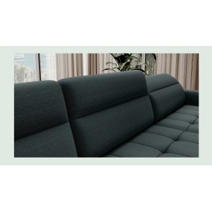 Canapé d’angle convertible BERTHO 306 cm vert foncé – Angle droit avec coffre 