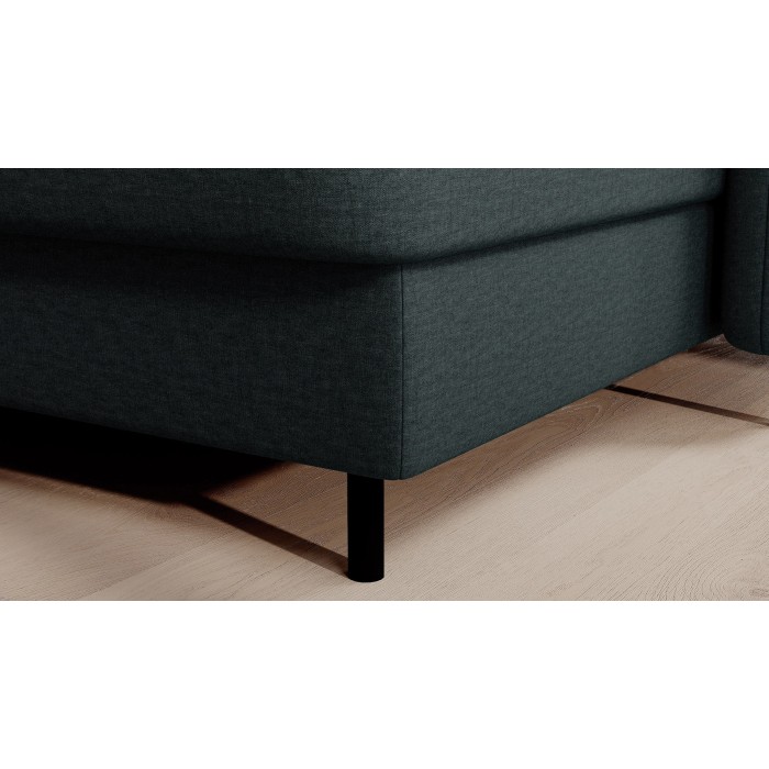 Canapé d’angle convertible BERTHO 306 cm vert foncé – Angle droit avec coffre 