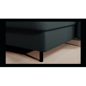 Canapé d’angle convertible BERTHO 306 cm vert foncé – Angle droit avec coffre 
