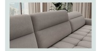Canapé d’angle convertible BERTHO 306 cm gris clair – Angle droit avec coffre 