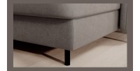 Canapé d’angle convertible BERTHO 306 cm gris clair – Angle droit avec coffre 