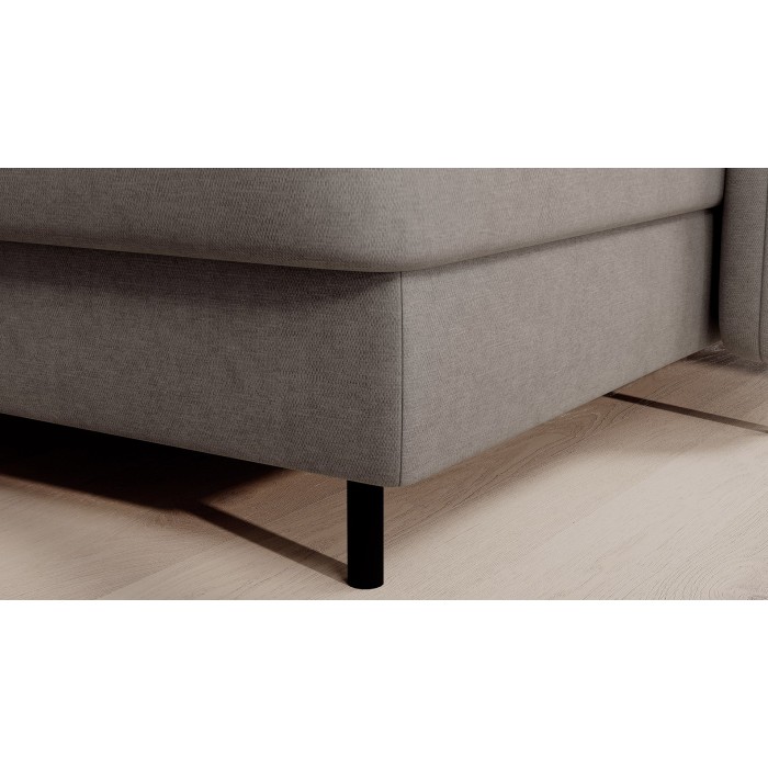 Canapé d’angle convertible BERTHO 306 cm gris clair – Angle droit avec coffre 