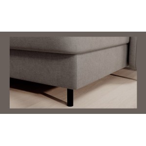Canapé d’angle convertible BERTHO 306 cm gris clair – Angle droit avec coffre 