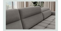 Canapé d’angle convertible BERTHO 306 cm gris – Angle droit avec coffre 