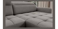 Canapé d’angle convertible BERTHO 306 cm gris – Angle droit avec coffre 