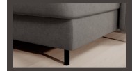 Canapé d’angle convertible BERTHO 306 cm gris – Angle droit avec coffre 