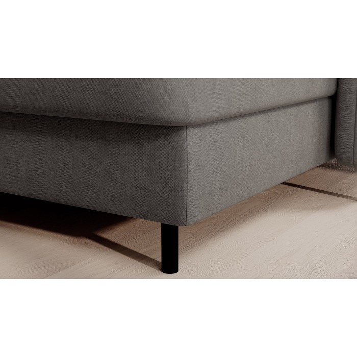 Canapé d’angle convertible BERTHO 306 cm gris – Angle droit avec coffre 