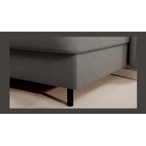 Canapé d’angle convertible BERTHO 306 cm gris – Angle droit avec coffre 