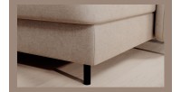 Canapé d’angle convertible BERTHO 306 cm beige – Angle droit avec coffre 