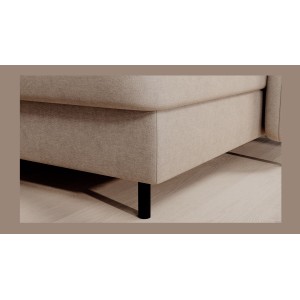 Canapé d’angle convertible BERTHO 306 cm beige – Angle droit avec coffre 