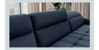 Canapé d’angle convertible BERTHO 306 cm bleu nuit – Angle droit avec coffre 
