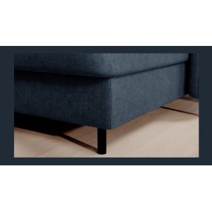 Canapé d’angle convertible BERTHO 306 cm bleu nuit – Angle droit avec coffre 