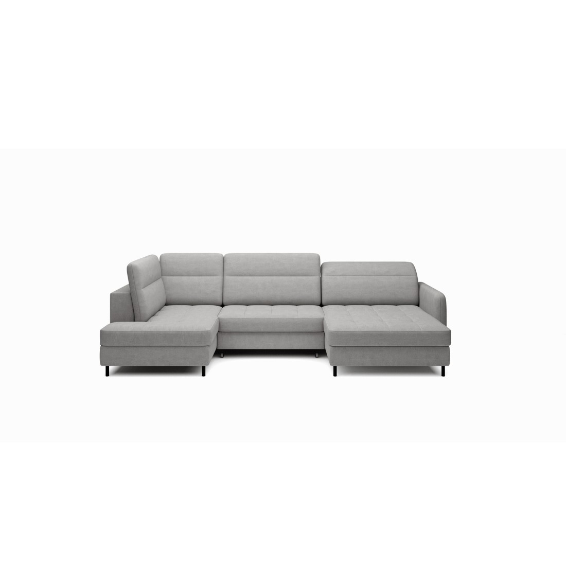Canapé d’angle convertible BERTHO 306 cm gris foncé chenillé – Angle droit avec coffre 