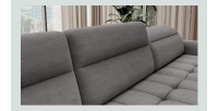 Canapé d’angle convertible BERTHO 306 cm gris foncé chenillé – Angle droit avec coffre 