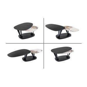 Table basse ORBIS avec plateau texturé et aspect marbre