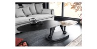 Table basse ORBIS avec plateau texturé et aspect marbre mise en situation