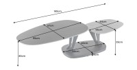 Table basse ORBIS avec plateau texturé et aspect marbre dimensions