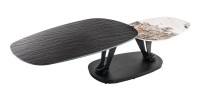 Table basse ORBIS avec plateau texturé et aspect marbre sur fond blanc
