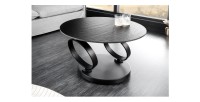 Zoom sur la table basse SOLYNE noire et grise avec seulement le plateau noir