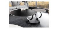 Table basse SOLYNE noire et grise mise en situation