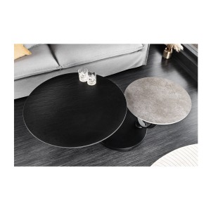 Table basse SOLYNE noire et grise vue de haut