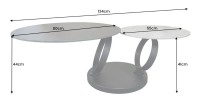 Table basse SOLYNE noire et grise dimensions