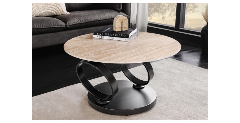 Table basse SOLYNE avec uniquement le plateau beige