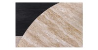 Zoom sur le plateau beige de la table basse SOLYNE avec plateaux marron et beige