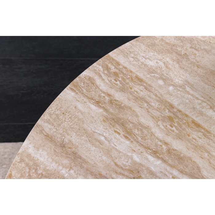 Zoom sur le plateau beige de la table basse SOLYNE avec plateaux marron et beige