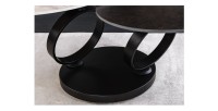 Zoom sur les anneaux de la table basse SOLYNE avec plateaux marron et beige