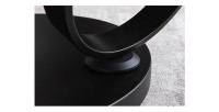 Zoom sur le pied de la table basse SOLYNE avec plateaux marron et beige