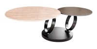 Table basse SOLYNE avec plateaux marron et beige