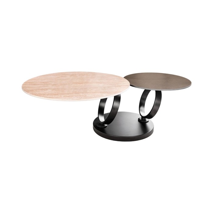 Table basse SOLYNE avec plateaux marron et beige