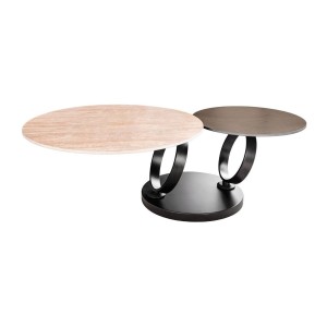 Table basse SOLYNE avec plateaux marron et beige