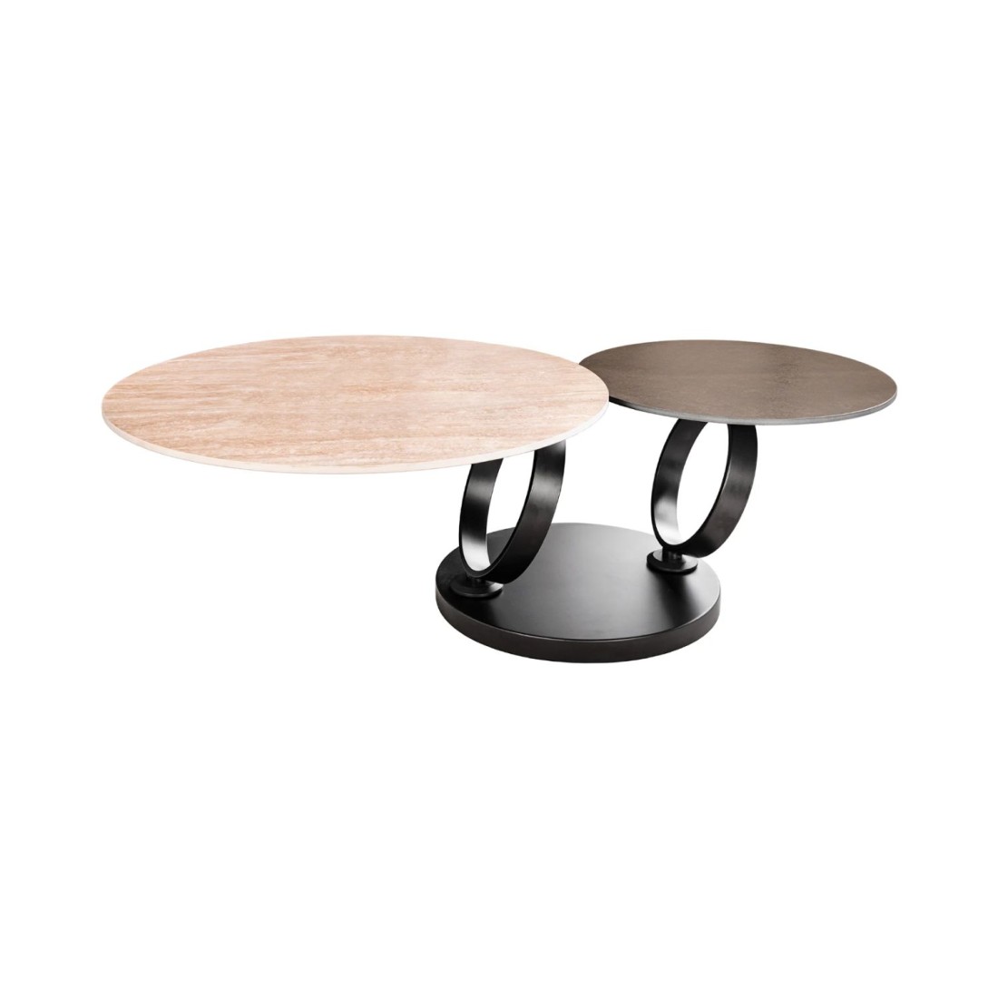 Table basse SOLYNE avec plateaux marron et beige