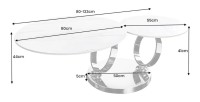Table basse SOLYNE avec plateaux effet marbre blanc et pieds noir dimensions