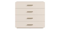 Kommode mit 4 Schubladen AMALIE – Farbe Sandbeige – L100 x H93 x P42 cm – Elegante Ausführung und sanfte Formen