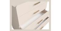 Kommode mit 4 Schubladen AMALIE – Farbe Sandbeige – L100 x H93 x P42 cm – Elegante Ausführung und sanfte Formen