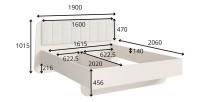 Bed 160x200 cm AMALIE - Kleur zandbeige - Gestoffeerd hoofdeinde - Lattenbodem niet inbegrepen