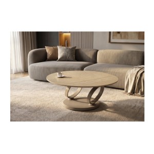 Table basse SOLYNE avec un seul plateau beige