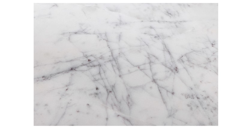 Zoom sur la matière du plateau en marbre de la table basse NOARA