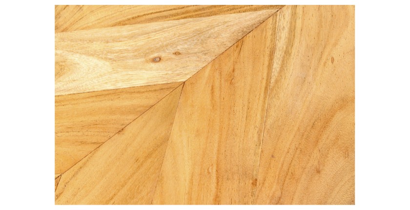 Zoom sur la matière du plateau en bois de la table basse NOARA