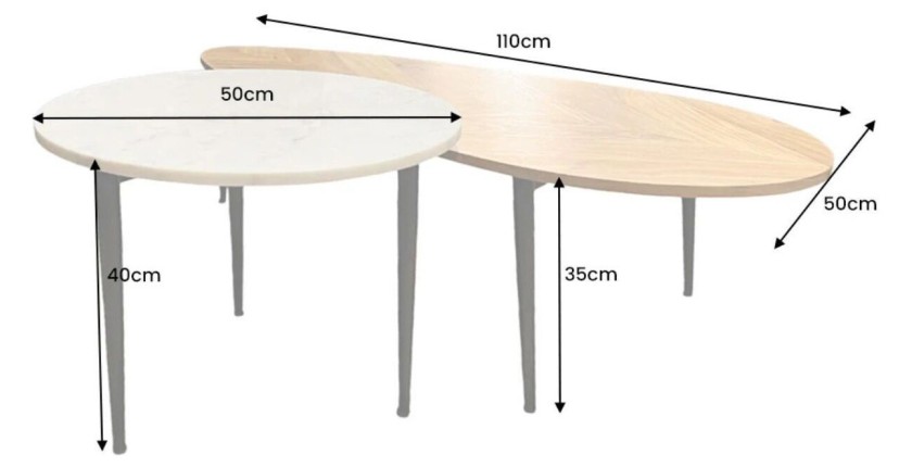 Table basse NOARA dimensions