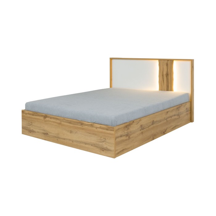Lit coffre 160x200 WOOD avec LED allumée
