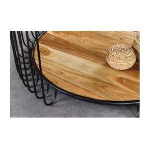 Zoom sur la jonction entre le sous-plateau et la structure de la table basse RONDEL 73cm