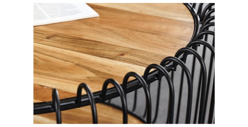 Zoom sur le plateau de la table basse RONDEL 73cm
