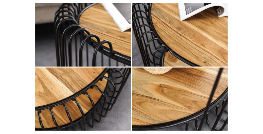 Zoom sur les détails de la table basse RONDEL 73cm