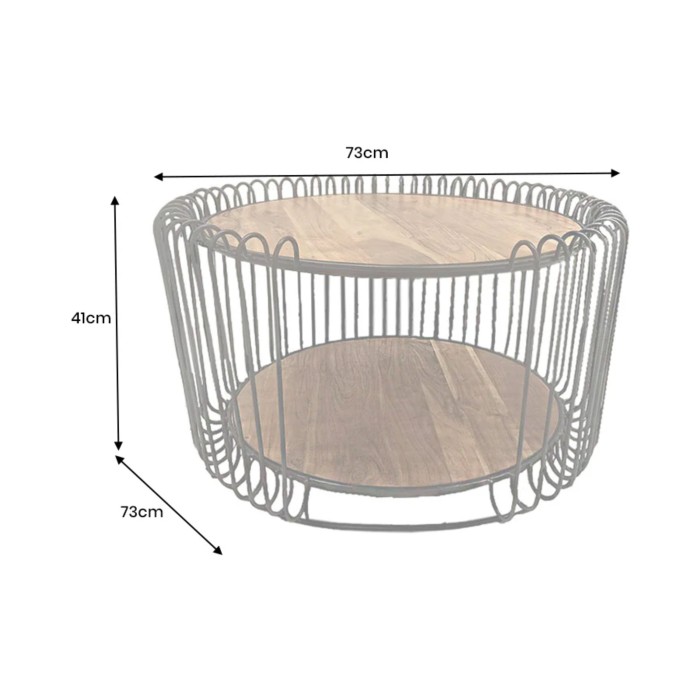 Table basse RONDEL 73cm dimensions
